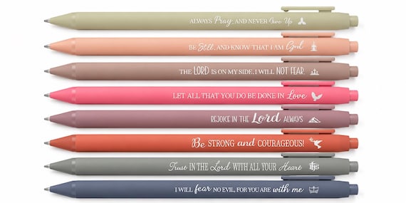 8 pack inspirational bible verse pens| Bible verse ballpoint pens| religious gift | christian inspirational quote pens |Christian stationary