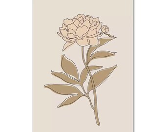 Floral Boho Wand Kunst Dekor, Wohnkultur, Schlafzimmer Wand Kunst, Wohnzimmer Wand Kunst, Büro Wand Dekor, Blumendrucke, minimalistische Kunst