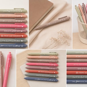 8 pack inspirational bible verse pens| Bible verse ballpoint pens| religious gift | christian inspirational quote pens |Christian stationary image 6