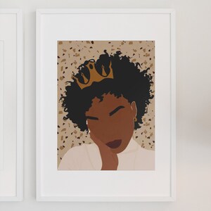 黒人アフロ女性キャンバス壁アート装飾|アフロガールアート|黒人少女寝室アート|ボヘミアン装飾|かわいい黒人少女アート|黒人所有|ギフトのアイデア