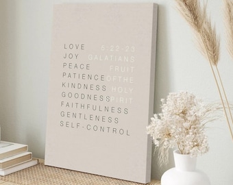 Fruit of the Spirit Wall Art Prints Bible Verse Canvas Painting Galatians 5:22-23 Poster Modern Christian Faith Wall Decor Jesus Art,