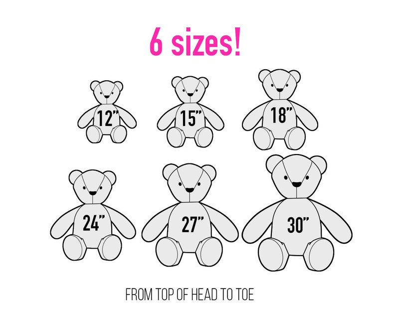 Memory Bear Pattern VIDEO tutorial 6 sizes: SMALL and LARGE, keepsake bear image 3