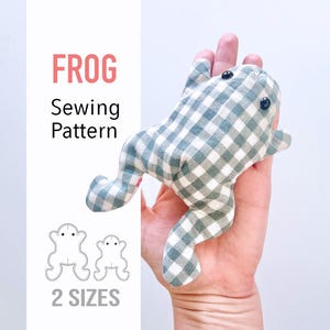 Frog Sewing Pattern, Frog Shaped Pillow, Cute Stuffed Toad, Stuffed Frog, Easy Sewing Pattern, Frog Pattern, Easy Froggy DIY