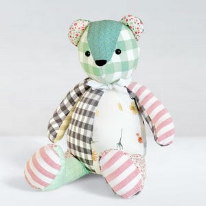 Memory Bear Sewing Pattern - 6 SIZES + VIDEO tutorial, keepsake bear, stuff animal sewing pattern, teddy bear sewing pattern