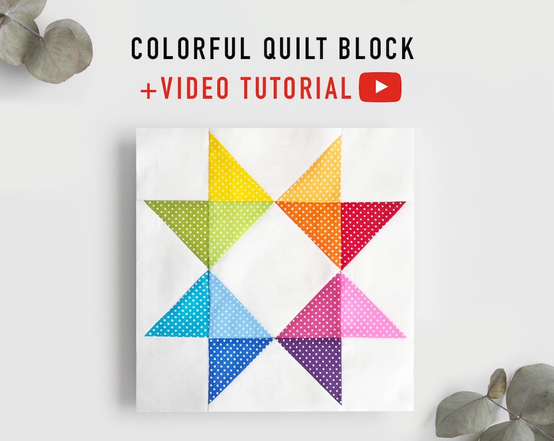 Colorful Quilt Block Pattern, Quilting for Beginners, Easy Quilting - Etsy