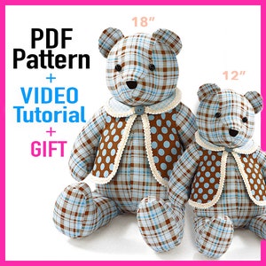  10 Pieces Patterns Bear to sew Memory Bear Template 10pcs/Set  DIY Reusable 15x13 Inch Memory Portable Patterns Washable Bear Patterns to  sew Padwood Arts