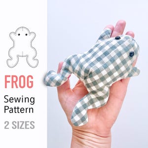 Frog Sewing Pattern, Frog Shaped Pillow, Cute Stuffed Toad, Stuffed Frog, Easy Sewing Pattern, Frog Pattern, Easy Froggy DIY