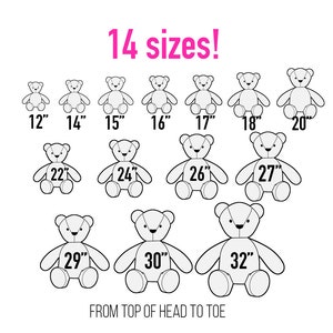 Memory Bear Pattern VIDEO tutorial 14 sizes: SMALL and LARGE, keepsake bear image 2