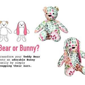 Memory Bear Pattern VIDEO tutorial 6 sizes: SMALL and LARGE, keepsake bear image 4