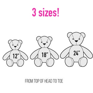 Teddy Bear Pattern and Bunny VIDEO tutorial 3 sizes, rabbit pattern, keepsake bear, image 2