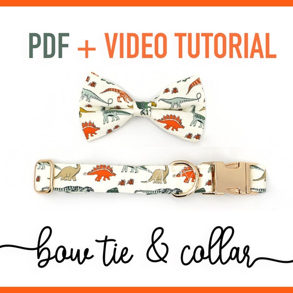 Collier pour animaux de compagnie et nœud papillon PDF + Tutoriel VIDÉO, 6 tailles, Cadeau pour chiens