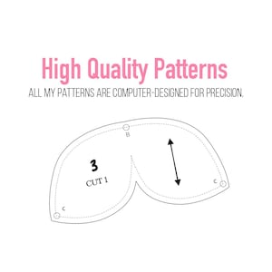 May include: A white background with a pink text that reads "High Quality Patterns". Below the text is the phrase "ALL MY PATTERNS ARE COMPUTER-DESIGNED FOR PRECISION." A pattern is in the center with the text "3 CUT 1".