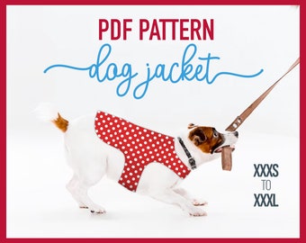 Dog harness Pattern + TUTORIAL VIDEO, pdf Sewing Pattern (Size M), dog harness pattern, dog clothes, sewing pattern, diy