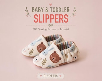 BESTSELLER!! Baby & Toddler Shoes Sewing Pattern | Slippers | with VIDEO Tutorial | Instant Download | Newborn | Baby Shower Gift to Sew