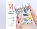 Wet Bag Sewing Pattern, 3 Sizes, Zipper Pouch, Daycare, Swimsuits, Diapers, Waterproof pouch, Swimwear bag, Travel wet bag, Pool bag