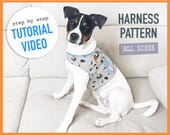 Dog harness Pattern + TUTORIAL VIDEO, pdf Sewing Pattern (All sizes), dog harness pattern, dog clothes, sewing pattern, diy
