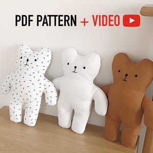 Beginner-Friendly Stuffed Bear Pattern + VIDEO Tutorial - Keepsake Memory Bear, Safe Plush Toy for Kids