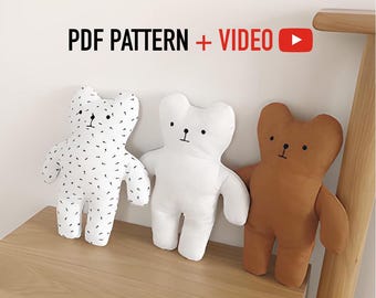 Beginner-Friendly Stuffed Bear Pattern + VIDEO Tutorial - Keepsake Memory Bear, Safe Plush Toy for Kids