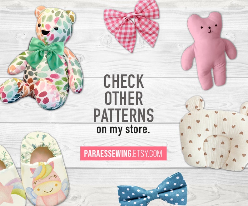 Memory Bear Pattern VIDEO tutorial 14 sizes: SMALL and LARGE, keepsake bear image 10