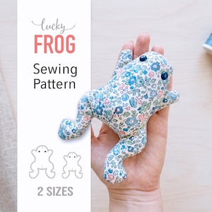 Naaipatroon voor een gevulde kikker, kussen in de vorm van een kikker, schattige gevulde pad, gevulde kikker, eenvoudig naaipatroon, kikkerpatroon, eenvoudig kikker-doe-het-zelfpatroon