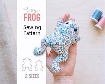 Frog Sewing Pattern, Frog Shaped Pillow, Cute Stuffed Toad, Stuffed Frog, Easy Sewing Pattern, Frog Pattern, Easy Froggy DIY