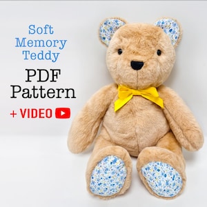 Memory Bear Pattern,  Teddy Bear Pattern, Bunny Sewing Pattern pdf, Easy Rabbit pdf Pattern, Keepsake Bear Pattern, Memory Bear Template