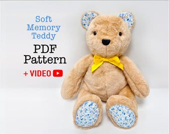 Schnittmuster für Erinnerungsbär, Teddybär-Schnittmuster, Hasen-Nähschnittmuster (PDF), Einfaches Kaninchen-Schnittmuster (PDF), Schnittmuster für Erinnerungsbär, Vorlage für Erinnerungsbär