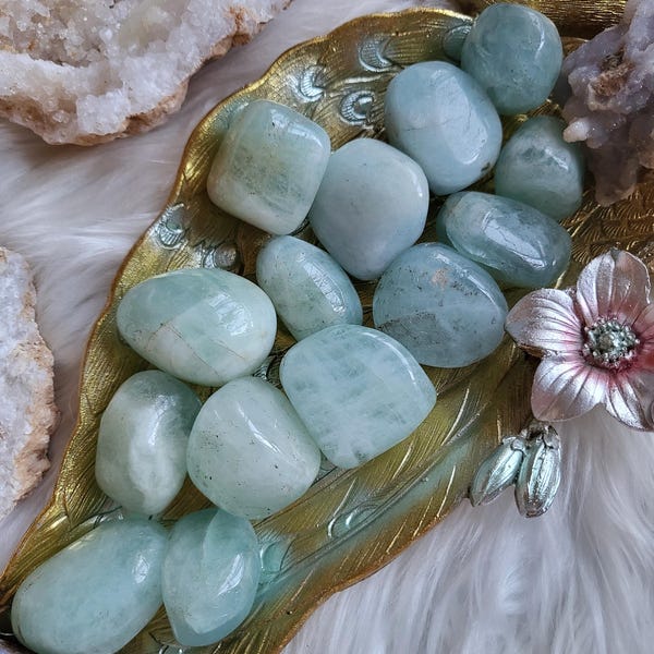 Aquamarine Translucent Palmstones