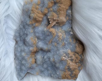 Druzy Blue Chalcedony Plate