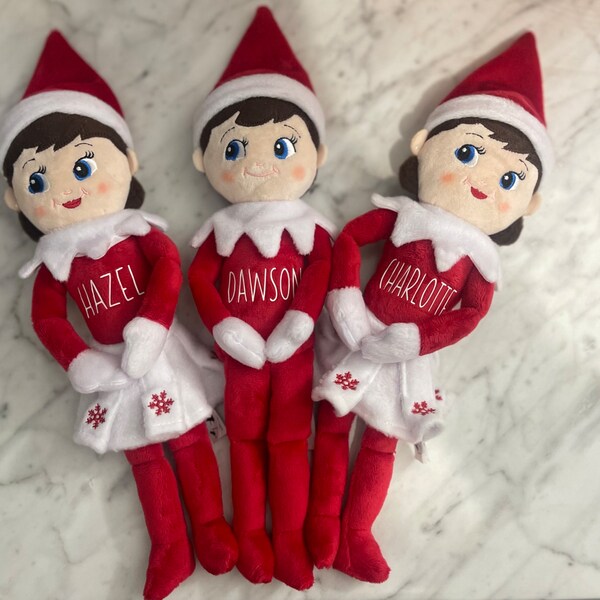 elf plushies, personalized elf, custom elves, kids gift, elf sitting on the shelf, elf doll plush, elf kit ideas