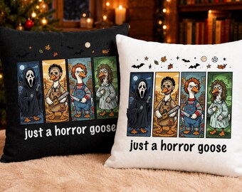 Just a Horror Goose PNG, Retro Goose Horror-inspired costumes Characters Design, Creepy Silly Halloween Goose clipart, Sublimation design