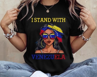 I Stand With Venezuela Proud Venezuelan Girl PNG, Venezuelan Girl Heritage PNG, Venezuela Libre Free Venezuela Tshirt Print Digital Download