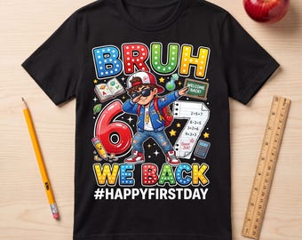 Bruh We Back PNG, Back to School Sublimation Design, Happy First Day Shirt Graphic, Happy First Day of School 67 Meme Dabbing Boy Kids SVG