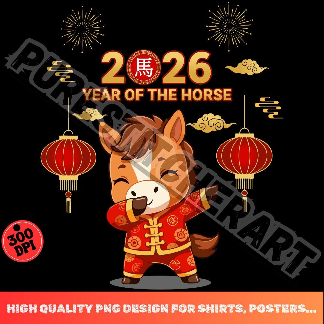 Chinese New Year 2026 PNG, Year of the Horse PNG, Lunar New Year Kids ...