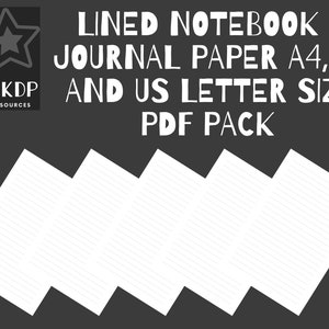 Lined Notebook & Journal Paper A4, A5 and US Letter size PDF Pack CHEAP!
