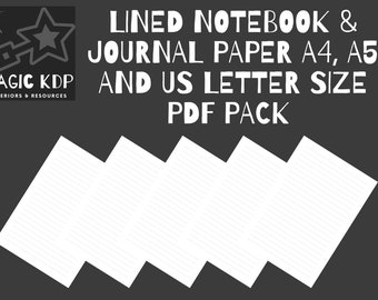 Cuaderno rayado y papel de diario A4, A5 y paquete PDF tamaño Carta EE. UU. ¡BARRATO!