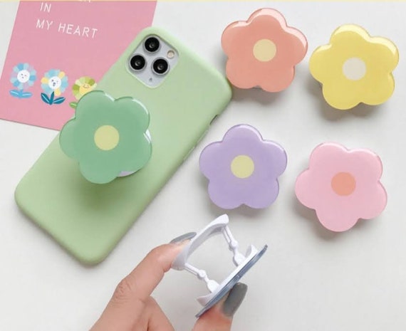 FLOWER HEART Foldable Phone Grip Phone Stand Car Face Mask Holder Griptok Rotating