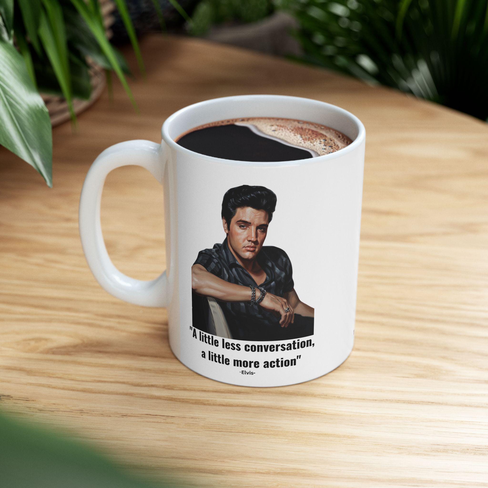 Elvis Presley "A Little Less Conversation" Mug | Rock and Roll Ceramic  Coffee Cup