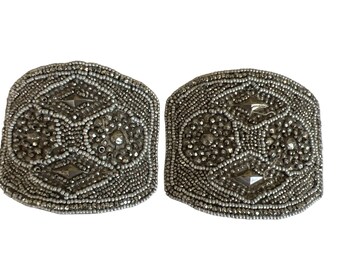 Holfast French cut steel with Marcasite shoe clips