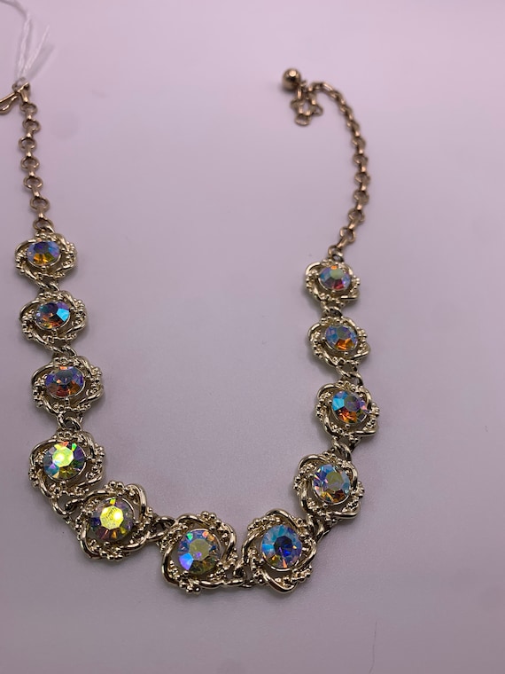 Vintage Coro Necklace with AB Rhinestones