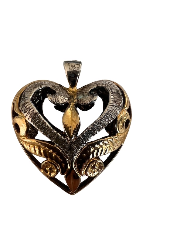 Heart pendant, gold plating over sterling