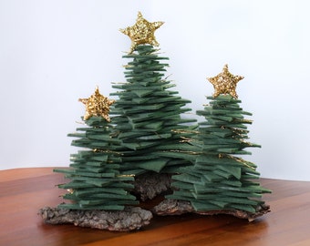 Tabletop felt Christmas tree diy set. Custom Christmas gift and noel table decor. Festive home decor craft set. Create your forest.