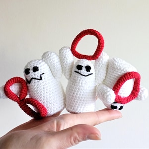 Crochet amigurumi ghost toy, Boo halloween decor, Spooky gift.