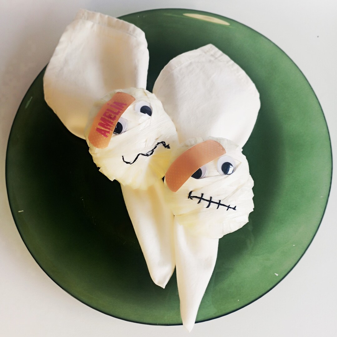 Custom Halloween Mummy Place Card Holder Napkin Ring Table Etsy