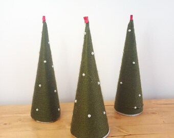 Handmade Wool Tabletop Christmas Tree, Holiday Home Decor