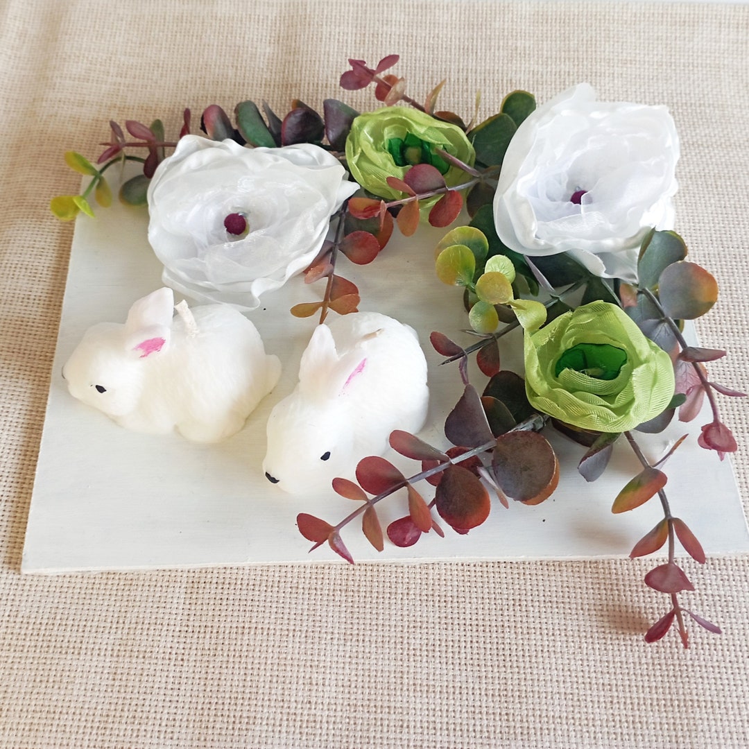 Easter Flower and Bunny Soywax Cadle Set, Custom Vegan Cadle Gift Set ...