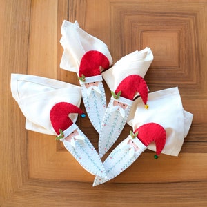 Rond de serviette personnalisé Père Noël, marque-places. Cadeau et cadeau de Noël personnalisés.