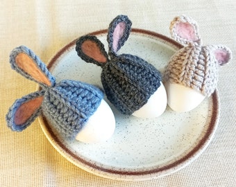 Easter Bunny Egg Cosy, ontbijttafeldecor, paascadeau, gebreide konijnenhoed eierwarmer. Paaseieren zoeken, cadeau housewarming.