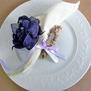 Flower place Kartenhalter, Serviettenring-Set, Hochzeitsgeschenk, Tischdekoration, persönliches Geschenk
