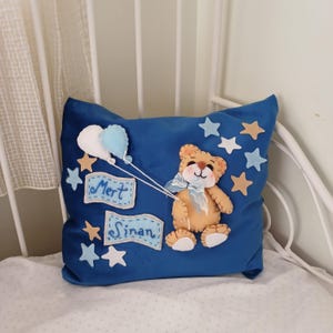 Gepersonaliseerde geboortestatistieken teddybeer: handgemaakte babyherinnering